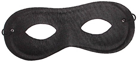 Schwarze Zorro Maske für Banditen Superhelden-Maske Räuber Panzerknacker - Faschingskostüm & Panzerknacker Halbmasken
