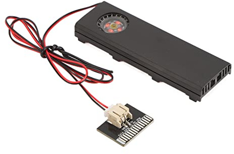PUSOKEI M.2 Heatsink NGFF NVME SSD Heat Sink, 7000RPM Quiet Heat Dissipation 5V Fan with SATA Port Power Supply, Quadruple M.2 SSD Cooler Fan(Black)