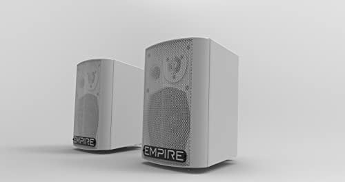 Sistema audio WALL-200 WHITE 200Watt, cabinet in fibra e staffe specifiche per l'installazione a parete.