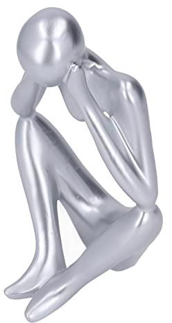 HEEPDD Denker-Skulptur, Glattere Linien, Silbernes Harz, Denker-Statue, Leeres Design FüR Geschenke