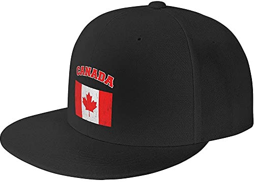 271 Baseballmütze Vintage Kanada Flagge Cap Mit Schirm Mode Schirmmütze Verstellbar Papa Hut Atmungsaktiv Trucker-Kappe, Für Mädchen, Golf, 55-59cm