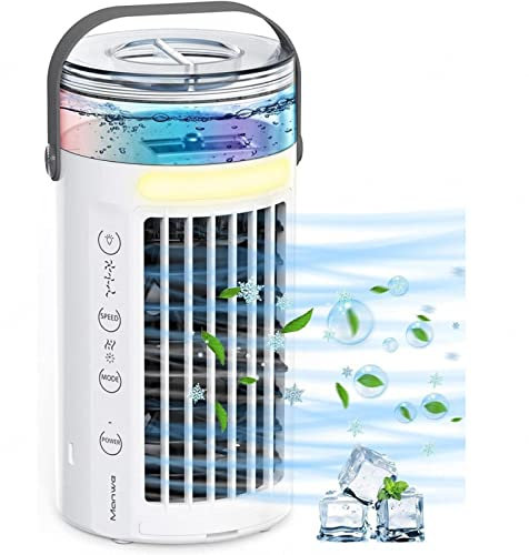 VVLXRIC Ventilateur pour Voiture - Fonction 4 en 1 Climatiseur Mobile - 3 Vitesses RéGlables Ventilateur Brumisateur, pour La Maison Et Le Bureau