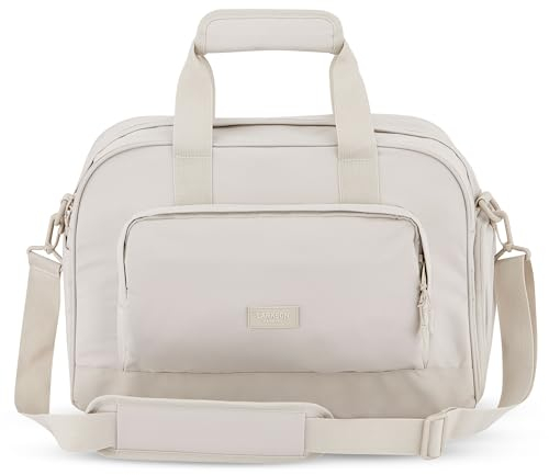 Larkson Weekender Damen & Herren Beige - Finja Medium - Stylische Reisetasche Handgepäck mit Schuhfach - Travel Bag aus Recyceltem PET - Wasserabweisend