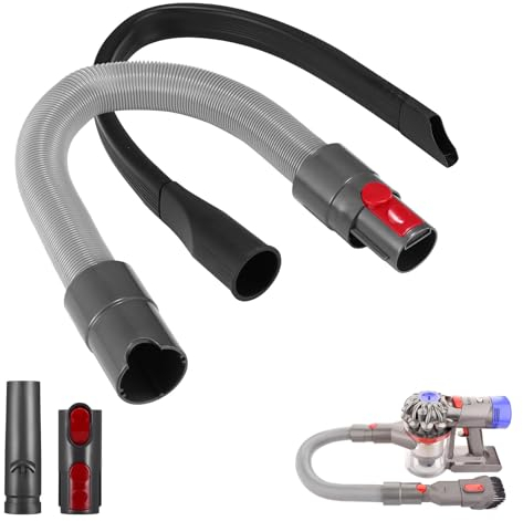 Vacuum Cleaners Hose, Replacement Hose Connector Compatible with Dyson V7 V8 V10 V11 V15, Extra Long Replacement Stretch Hose, 32 Gauge Crevice Nozzle, V6 Adapter, V8 Adapter, V8 Hose