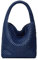 Sumrains Gewebte Tragetasche für Damen: veganes Leder Schultertasche – Unterarm-Hobo-Tasche – Sommer-Strandtasche für den Urlaub, Farbe: Dunkelblau, Medium