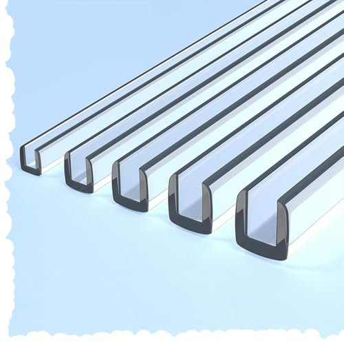 HAEKEBC 3m Transparenter U-Form Eckenschutz Kantenschutz Klemmprofil Für Glastische, Kantenschutzstreifen Selbstklemmend Tischkantenschutz(12-13mm)
