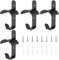KEGAJEGA 4 Stück Zaumzeughalter mit 4 Haken 8 Nägel 8 Schrauben Trensenhalter Pferd Metall Wandmontage Trensenhalter Schwarz für Stallungen Sattelkammern Sattlereien