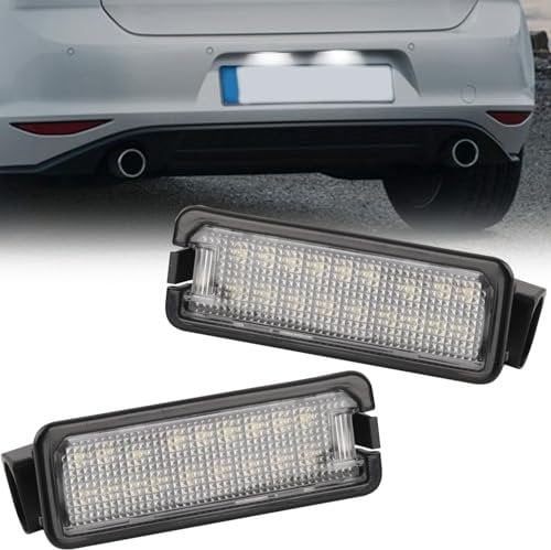 Jiacheng 2 pack Licence Number Plate Light, 6500K Rear License Plate Lamps fits for VW Golf MK4/5/6/7 Passat B6 B7 Polo New Beetle Lupo Rabbit Seat Leon 1K8943021 3D0943021A 3C5943021