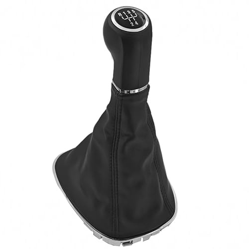 Fouedy Schaltsack Schaltmanschette in Schwarz Schaltknauf aus Leder Rahmen mit 5 Gang für Opel/Vauxhall Corsa D 2006 2007 2008 2009 2010 2011 2012 2013 2014