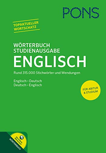 PONS Wörterbuch Studienausgabe Englisch: Englisch - Deutsch / Deutsch - Englisch. Mit Online-Wörterbuch
