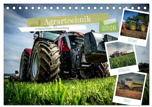 Agrartechnik (Tischkalender 2026 DIN A5 quer), CALVENDO Monatskalender: Faszinierende Landtechnik, von der Aussaat über die Düngung bis hin zur Ernte (CALVENDO Technologie)