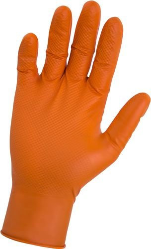 SAS Safety Astro-Grip 66574 Powder-Free Nitrile Orange High Visibility Glove, X-Large (Case of 10)