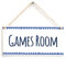 Games Room - Stylish Games Room Door/Wall Sign Blue Border