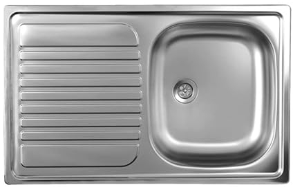 Lavello cucina vasca acciaio inox da incasso gocciolatoio sx 50x79 cm