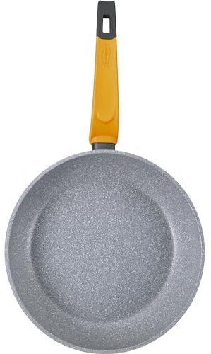 San Ignacio Lava - Sartén de 20cm - Fabricado en Aluminio Forjado - Revestimiento Interior Y Exterior Mármol Gris De Whitford - Mango Soft Touch - Protector De Llama Con Pintura - Inducción Total