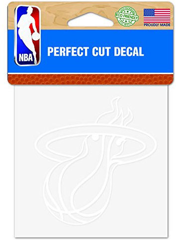 NBA Miami Heat 4x4 perfekt geschnittener weißer Aufkleber, Einheitsgröße, Team-Farbe