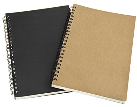 Notizbuch 2 Stück Retro Ringbuch spiral blanko Tagebuch A5 liniert mit Spiralbindung säurefreies Zeichenpaier Hardcover Noitzblock für erwachsene Business Büro outdoor Skizzenbuch Papier 50 Blätter