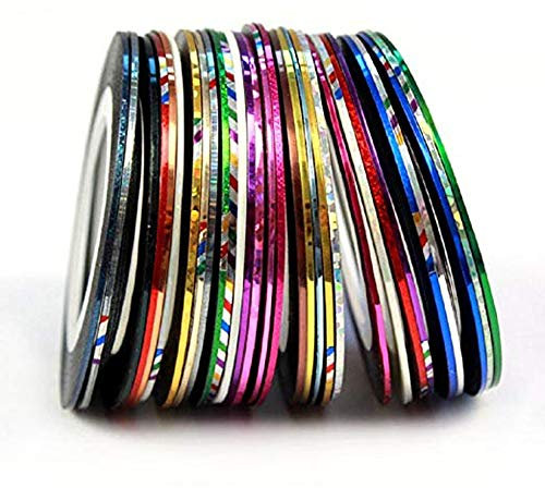 J Shop 30Pcs Mixed Colors Rolls Striping Tape Line Nail Art Tips Decoration Sticker
