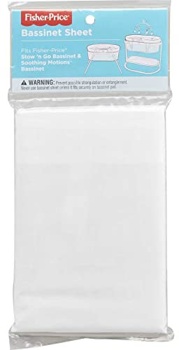 Fisher-Price Baby Bassinet Sheet, Machine-Washable Replacement Sheet for Cradle Mattress 31.63 X 15.75 Inches
