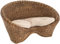Korb-Outlet Lotus-Stuhl Meditationssessel aus echtem Rattan/Yoga Sitz zur Meditation Sessel (Vintage Braun mit Kissen)
