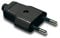 CABLEPELADO Clavija Enchufe Bipolar | Clavija Bipolar Recto | Sin TT | Contactos fabricados en latón niquelado | 10A | 250V | IP20 | Macho | Negro