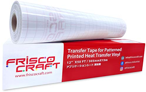 Frisco Craft Transfer Tape for Heat Transfer Vinyl - Iron On Transfer Paper - Heat Transfer Paper, Clear Transfer Tape for Printable HTV (12 X 50FT)