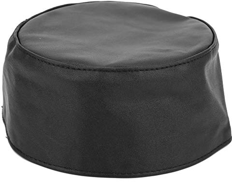 Biitfuu Muslimischer Gebetshut für Männer Kappe Ziege Echtes Schafsleder Schwarzer Kufi Muslim Kufi Takke Peci Kofia Hut(59)
