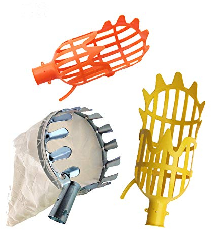 Gcroet 4Pcs Panier de Tête de Cueilleur de Fruits Ou Outils de Cueillette de Fruits Capteur de Fruits pour La Récolte Cueillette Outils de Cueillette de Fruits Télescopiques à Changement Multiple