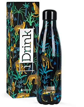 I-Drink Bouteille Double Paroi en Acier, Thermique 500 ML, Décorées (500 ML, Jaguar)