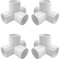 TOMEX 4 Wege 2,5 cm PVC Beschläge Winkel Kreuz Winkel PVC 90 Grad geeignet für Gewächshaus Rohr Zelt Anschluss Tee Möbel Konstruktion Grade SCH40 [4 Stück]