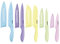 Cuisinart C55-10PCPL Juego de cuchillos revestidos de cerámica con vainas de protector de cuchilla (10 piezas) en Pastel Bright's