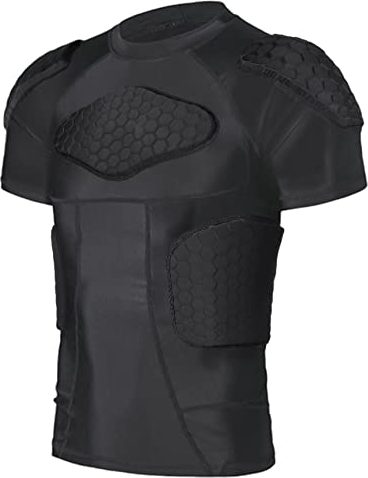TUOYR Gepolstertes Herren-Fußball-Shirt, Brustschutz, Unterhemd für Fußball, Baseball, Softball, Rugby