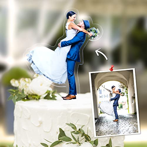 Plexipeople - Dein personalisierbarer Caketopper - Dein Foto auf 100% recyceltem Acrylglas - Einzigartige Fotogeschenke zum Geburtstag, Hochzeit, Valentinstag UVM. (max 17x15cm)