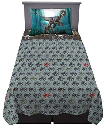 Franco Kinder-Bettwäsche-Set, superweiche Mikrofaser, Doppelbett, Jurassic World Dominion