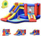GOPLUS Château Gonflable Enfant avec Mur d’Escalade Ballon Basket Piscine Trampoline pour 3-4 Enfants Jusqu’à 120KG,Structure Gonflable pour Jardin avec Sac 383x313x182cm(avec Souffleur 450W)