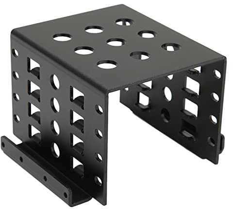 GOWENIC Support de Stockage pour Disque Dur 2,5 Pouces, Support de Montage Creux en Alliage D'aluminium, Extension Intégrée SSD 2,5 à 3,5 Pouces (Noir)