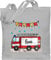Baumwolltasche - Feuerwehrauto Motiv I Leiterwagen Geschenk Feuerwehr I Löschzug - Unisize - Hellgrau - personalisierter jutebeutel kinder kita tasche jungen jugendfeuerwehr name beutel