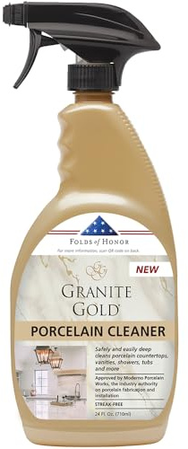Granite Gold Porcelain Cleaner Spray for Porcelain Sinks, Bathtubs, Toilets, and Countertops, 24 Fl Oz (Pack of 1)