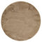 -LUXOR- living Teppich Coste gemütlicher Hochflor Kunstfell Teppich Fellimitat in Schaffelloptik 120 cm rund Taupe