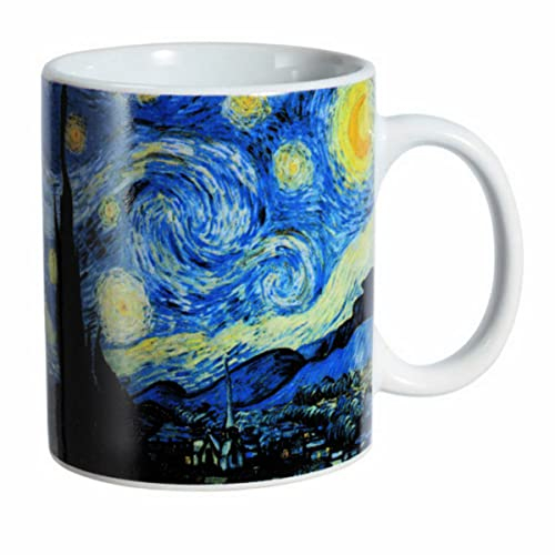 Isideco Tasse Sternennacht nach Van Gogh - Keramik, 12x10x8,5cm, Mehrfarbig, Stern, Bohemisch, Kaffeetasse