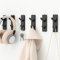 susswiff 6 Pack Black Adhesive Hooks, Sticky Hooks Extra Strong,Heavy Duty Stick On Wall Door Hooks for Hanging,Bathroom Tower Hooks,Coat Hooks Robe Hook Wall Mounted, Kitchen Hallway Hooks,Stainless