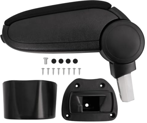 vidaXL Car Armrest Black 14.5x31.5x(30-48) cm ABS