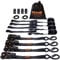 VEVOR 4er-Set Spanngurt 0,025 x 4,6 m Zurrgurt 998 kg Ratschenzurrgurt Polyester-Gurt Kohlenstoffstahl-Haken Befestigungsgurt Ratschenspanngurt Ideal für Motorräder Fahrräder Kajaks UTV Boote ATV