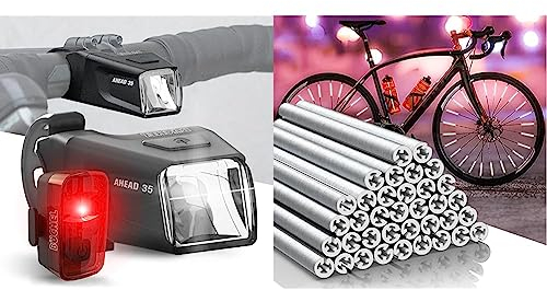 Büchel Ahead Fahrradlichter Set I 35/15 Lux Design genau mittig am Lenker StVZO & Unisex - Erwachsene 72er Verpackung Speichenreflektoren Seku Clips StVZO zugelassen 3M Silber, 72 Stück EU