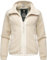 Ragwear Damen Fleecejacke Kurze Teddyfleece-Jacke warm mit Kapuze Nordicka Beige Gr. 3XL