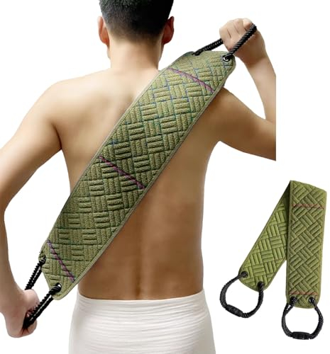 YANINEE Estropajo de espalda de doble cara para ducha, modelo mejorado, esponja de espalda con asas, exfoliante corporal, correa de lavado de espalda