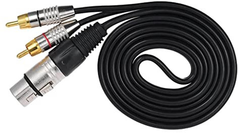 BaotyJie Adaptateur XLR 3 Broches Femelle à Double RCA Mâle pour Câble Audio - 5 Mètre