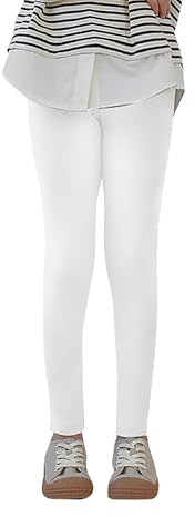 Uizuooy Kinderleggings Mädchen – Baumwolle Sportleggings, Komfortable Tanzhose, Elastisch Fitness Hose Basic, 1er-Pack 2708