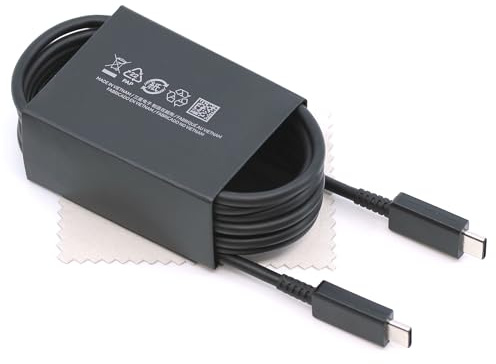USB-C Ladekabel 25W 1,8m für Samsung Galaxy M13 M23 M33 M53 mit mungoo Tuch | USB-C, 25W, 1,8m, Schwarz, für M13/M23/M33/M53/S20 FE/S21 FE/S22/S22+/S22 Ultra/S23/S23 FE/S23+, mit mungoo Tuch