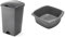 Addis 50ltr Lift Up Flat top Kitchen Waste Trash Complete Bin, Metallic Silver & Dark Grey & Rectangular Washing up Bowl, Metallic, Large, 9.5 Litre